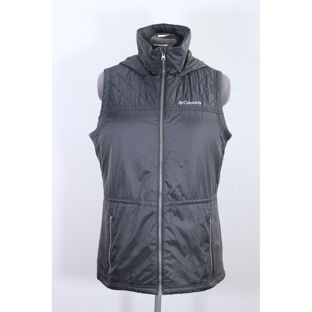 Columbia Quilted Hooded Vest Women's Large‎ Lightweight Adjustable Waist Outdoor